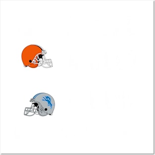 Funny Cleveland Browns Versus Detroit Lions Football Fans Posters and Art